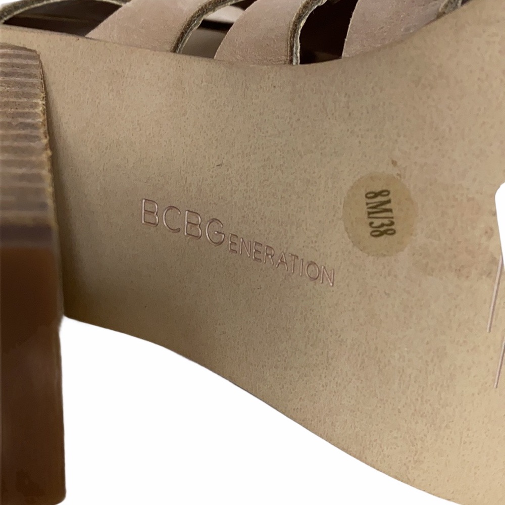 Tan Faux Leather Caged Lace-Up Booties 8 - Picture 11 of 12